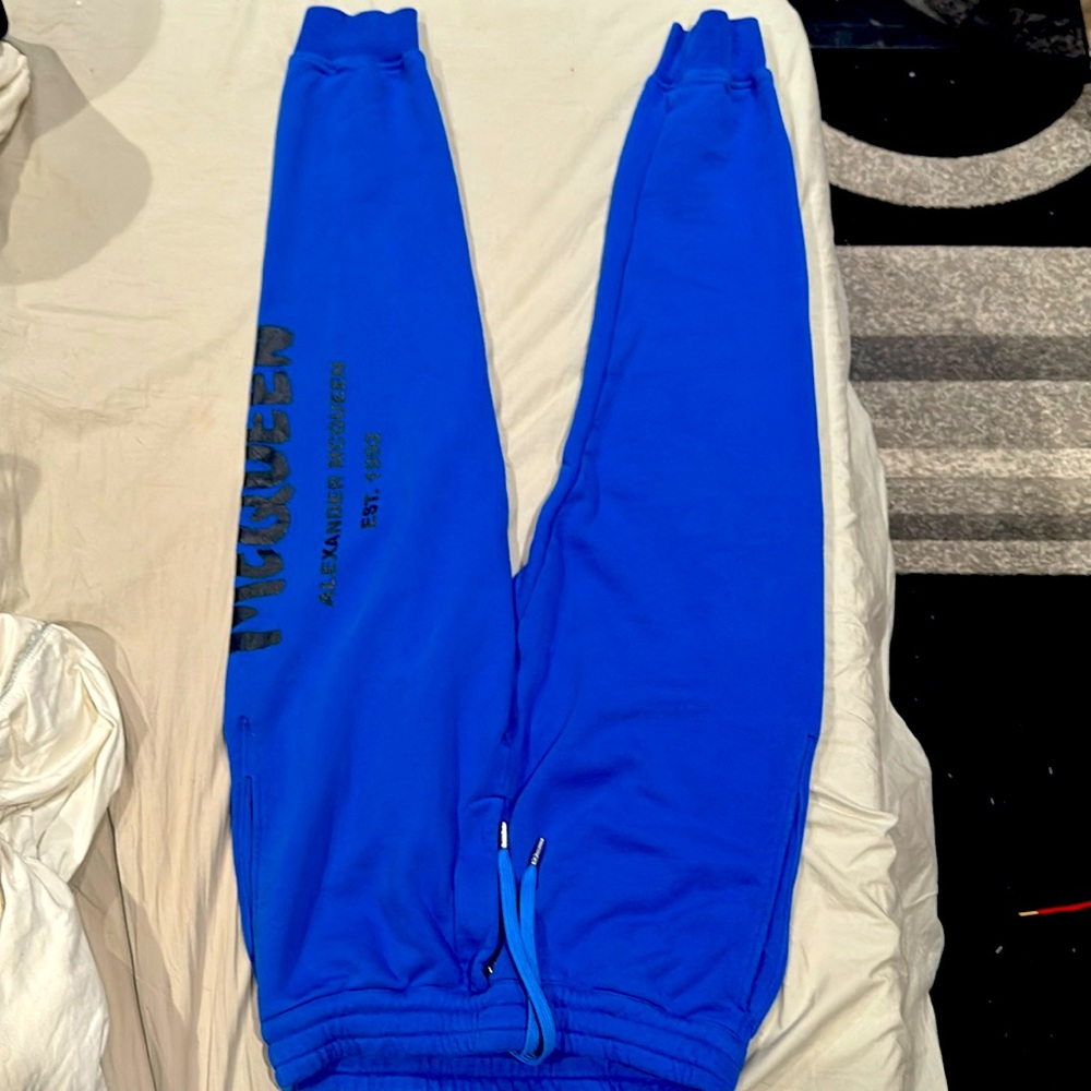 Alexander McQueen blue sweatpants (small)